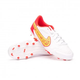 Bota Tiempo Legend 9 Club FG/MG Niño White-Bright Crimson-Black