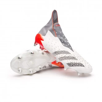 Scarpe Predator Freak + SG White-Iron Metallic-Solar Red
