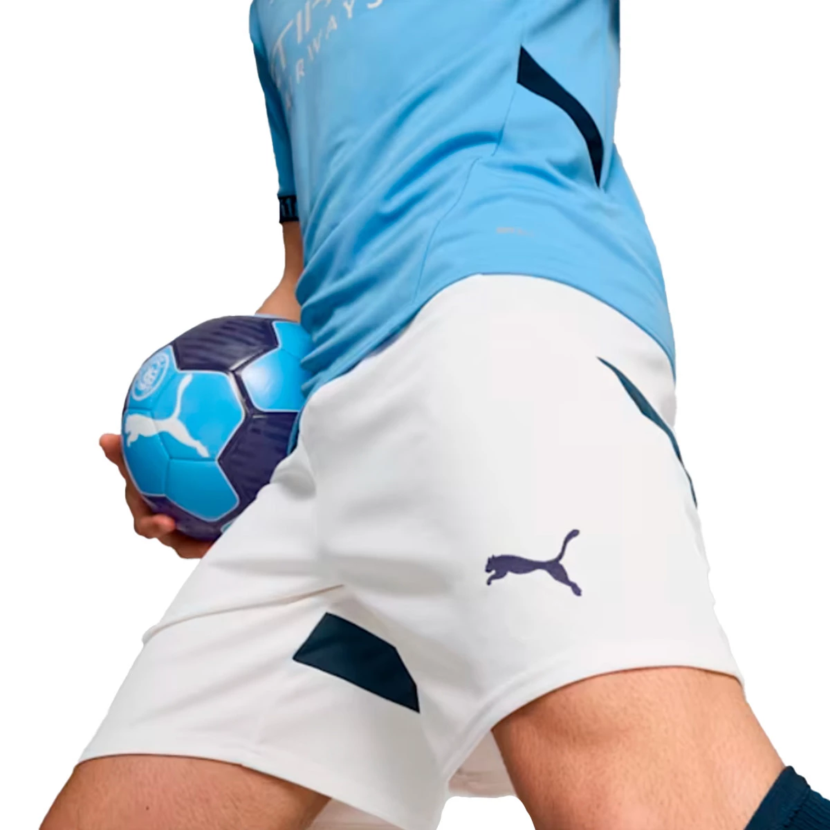 Pantaloncini Ufficiali Manchester City 2022/23 Per Bambini – Replica Puma, Bianco, Abbigliamento Sportivo Unisex