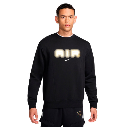Felpa Nike Swoosh Air Crew Fleece Black-Metallic Gold Fútbol