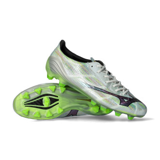 MIzuno Alpha II Elite FG White-Silver Iridiscent-Black
