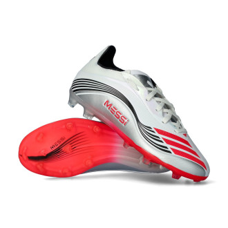 F50 Messi Elite FG da Bambino Ftwr White-Lucid Red-Silver Met