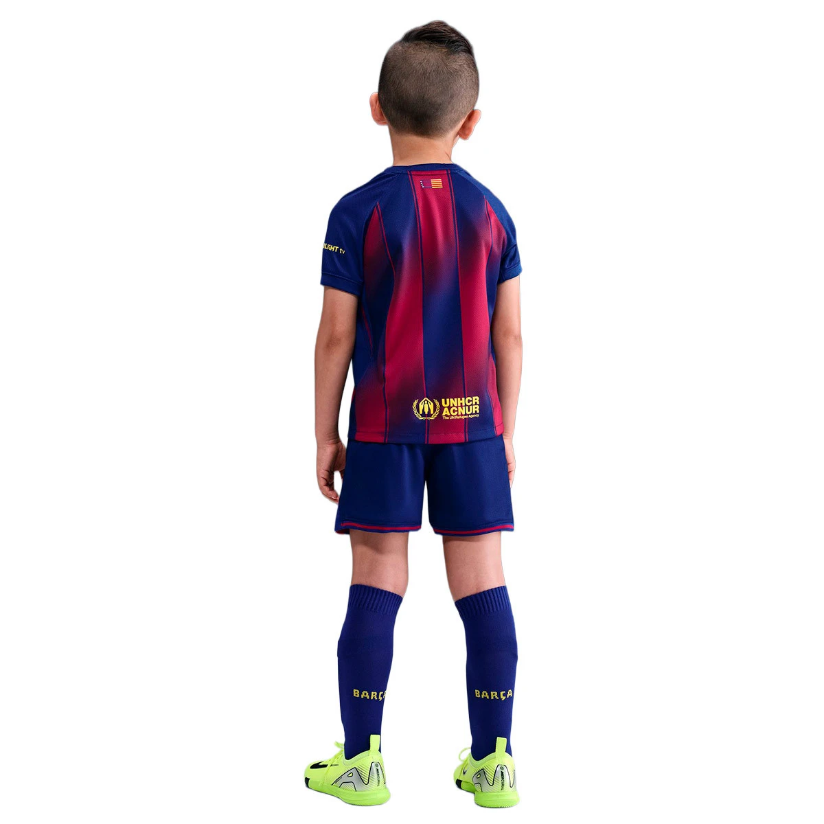FC Barcelona Divisa Bambino/Ragazzo Con Messi - Maglia + Pantaloncini Ufficiali, 100% Poliestere, Collezione Lionel Messi
