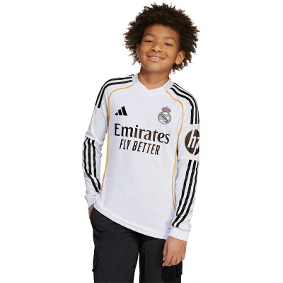 Maglia Real Madrid Home M/L 2025-2026 da Bambino