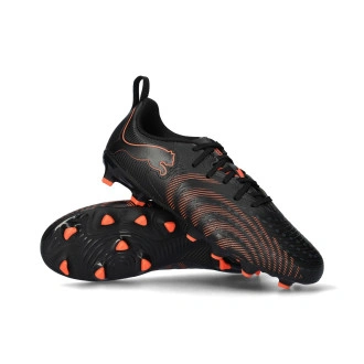 Scarpe Future 9 Play FG/AG da Bambino Puma Black-Glowing Red-Strong Gray