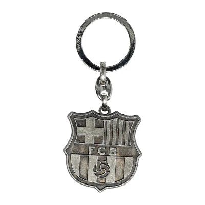 Portachiavi Fcb Stemma in rilievo Argento