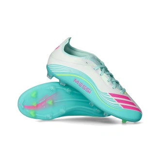 Scarpe F50 Messi Elite FG da Bambino White-Lucid Pink-Flash Aqua