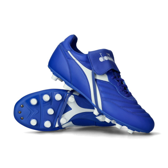 Diadora Brasil OG LT T MDPU – Scarpe Calcio Uomo In Pelle Pieno Fiore – Impermeabili, Suola Solida, Colore Bianco/Rosso Milano – Taglia 43 EU - 4