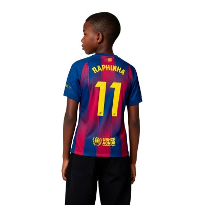 Maglia Raphinha FC Barcelona Prima Divisa 2025-2026 da Bambino