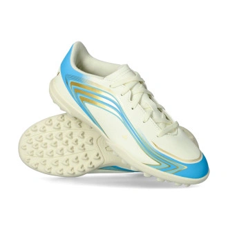 Scarpe F50 Messi Club Turf da Bambino Ivory-Semi Blue Burst-Icey Blue