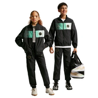 Tuta Tracksuit Woven KM da Bambino Black-(Metallic Gold)